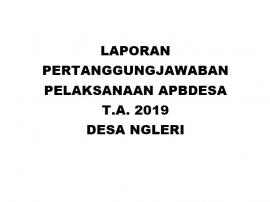 Laporan Pertanggungjawaban Pelaksanaan APBDesa TA 2019